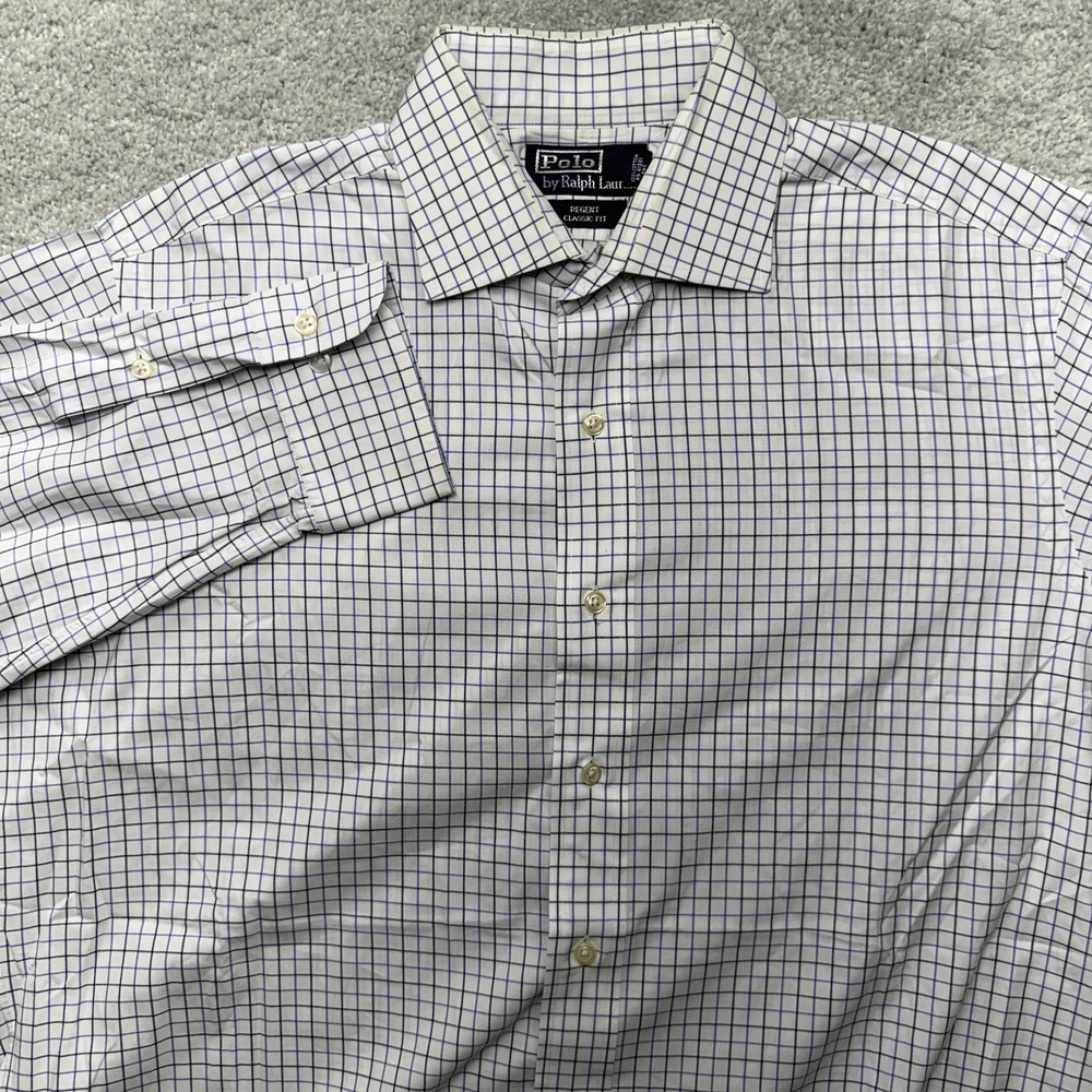 Polo Ralph Lauren Dress Shirt Mens 16 32/33 Regent Classic Fit Plaid Check
